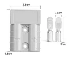 2 X 50amp Anderson Type Plug Standard Grey 50 Amp 6AWG (up To 13.3 Sq Mm)