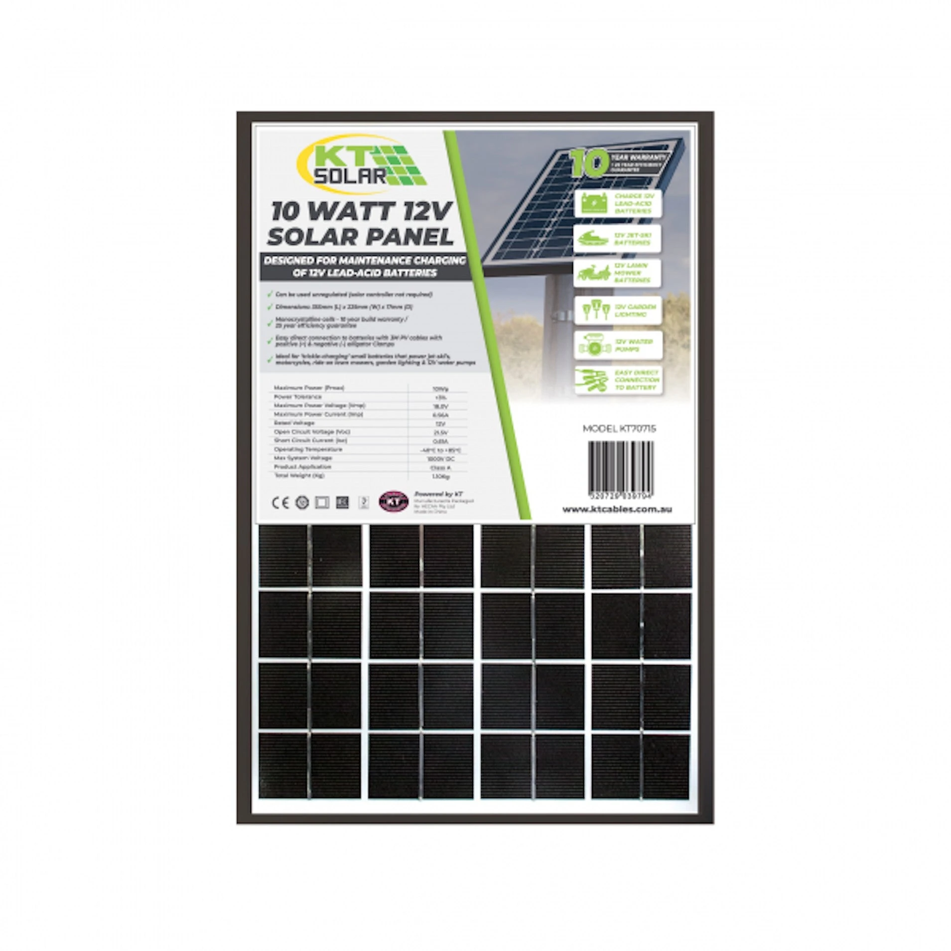 Solar Panel 10 Watt Mono 12V 3 Solar Panel 10 Watt Mono 12V
