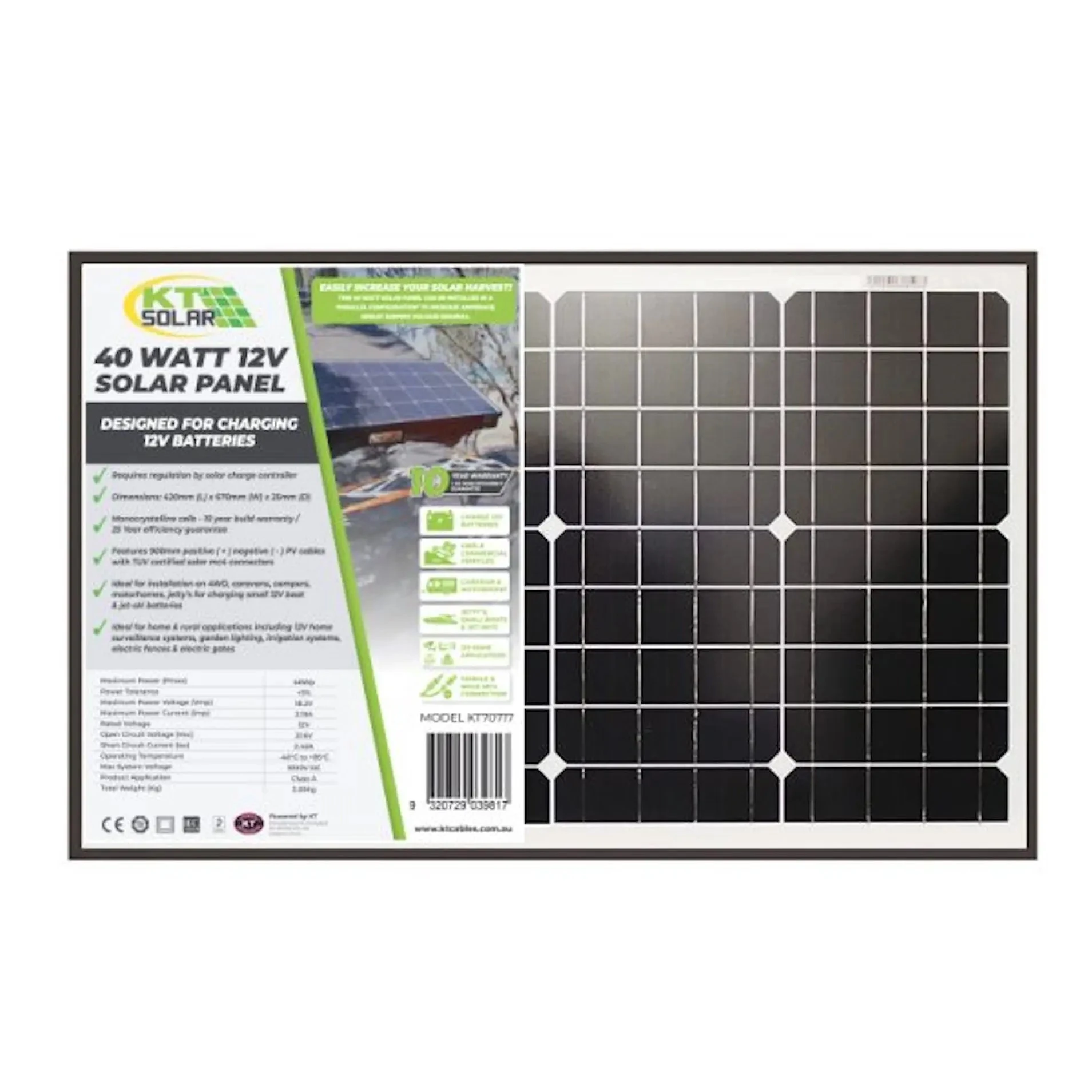 Solar Panel 40 Watt Mono 12V 3 Solar Panel 40 Watt Mono 12V
